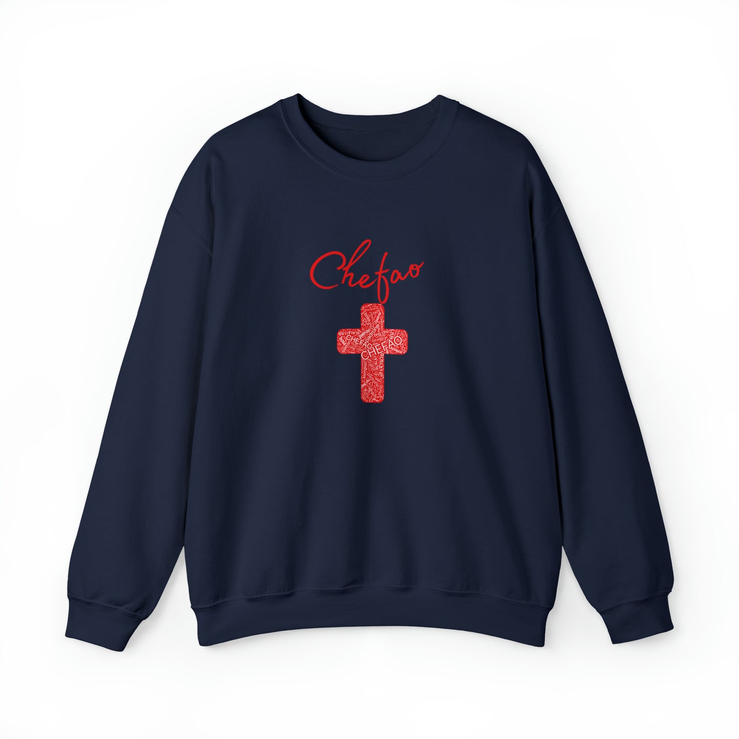 Chefao Cross I Red, Unisex Heavy Blend Crewneck Sweatshirt