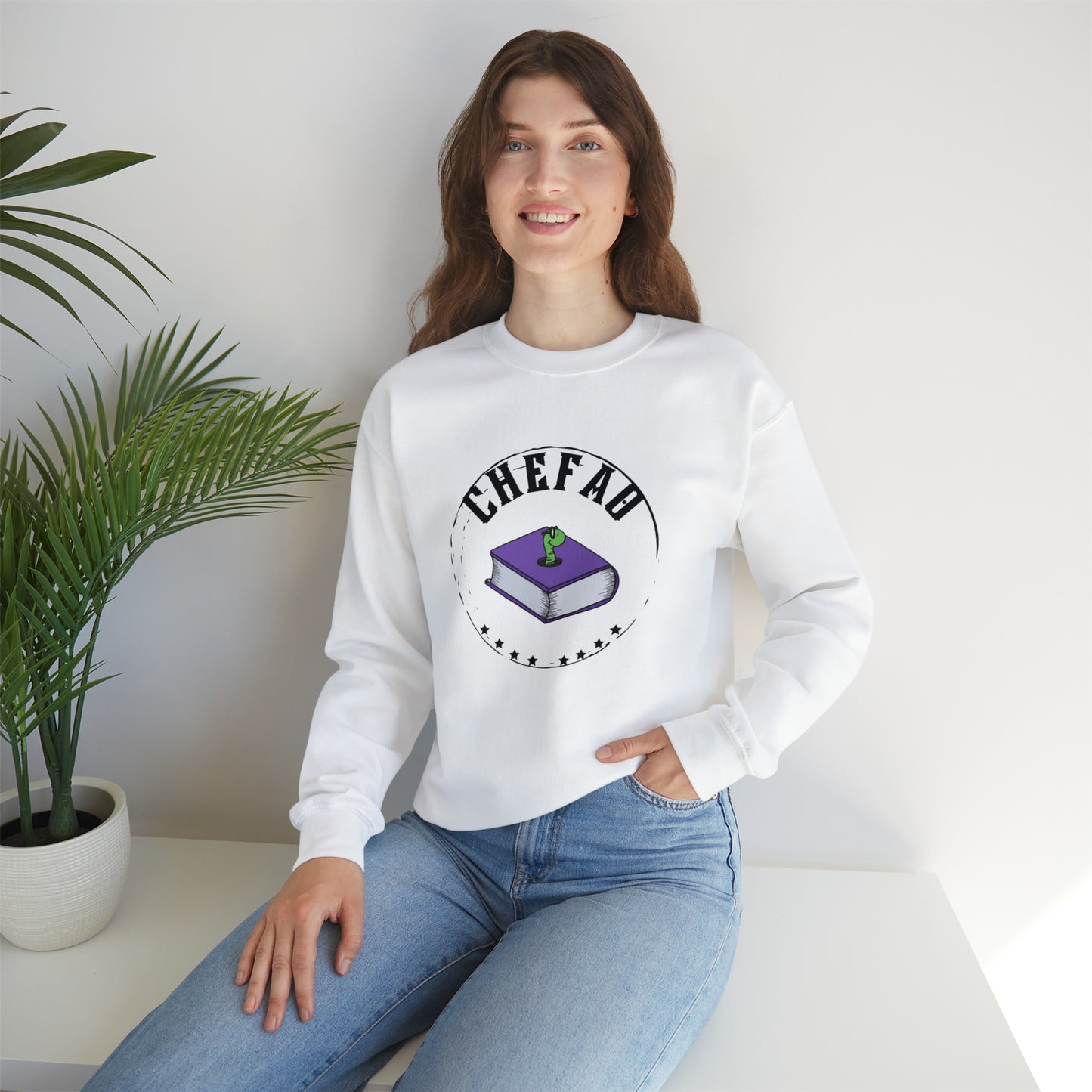 Chefao Bookworm I, Unisex Heavy Blend Crewneck Sweatshirt