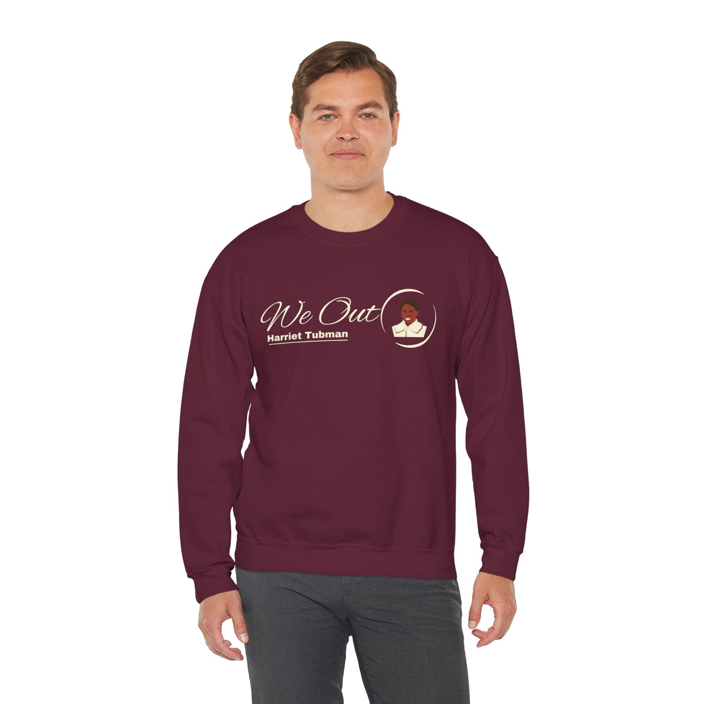 Harriet Tubman "We Out", Unisex Heavy Blend™ Crewneck Sweatshirt