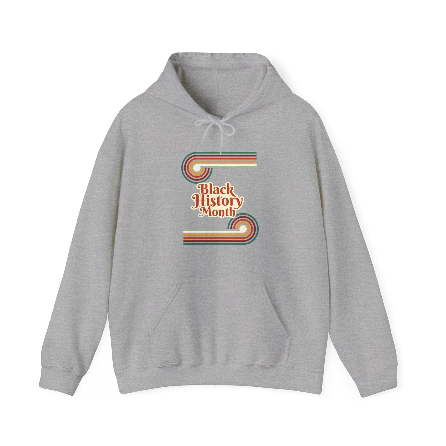 Chefao Retro Black History Month Emblem I, Unisex Heavy Blend Hooded Sweatshirt