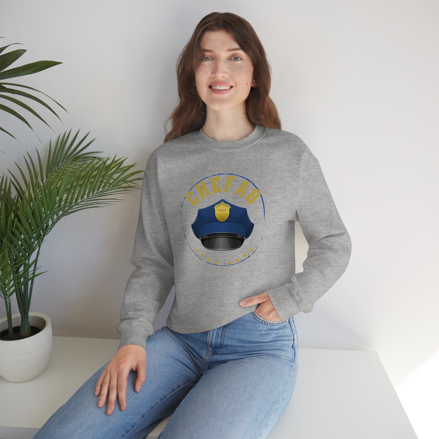 Chefao Police III, Unisex Heavy Blend Crewneck Sweatshirt
