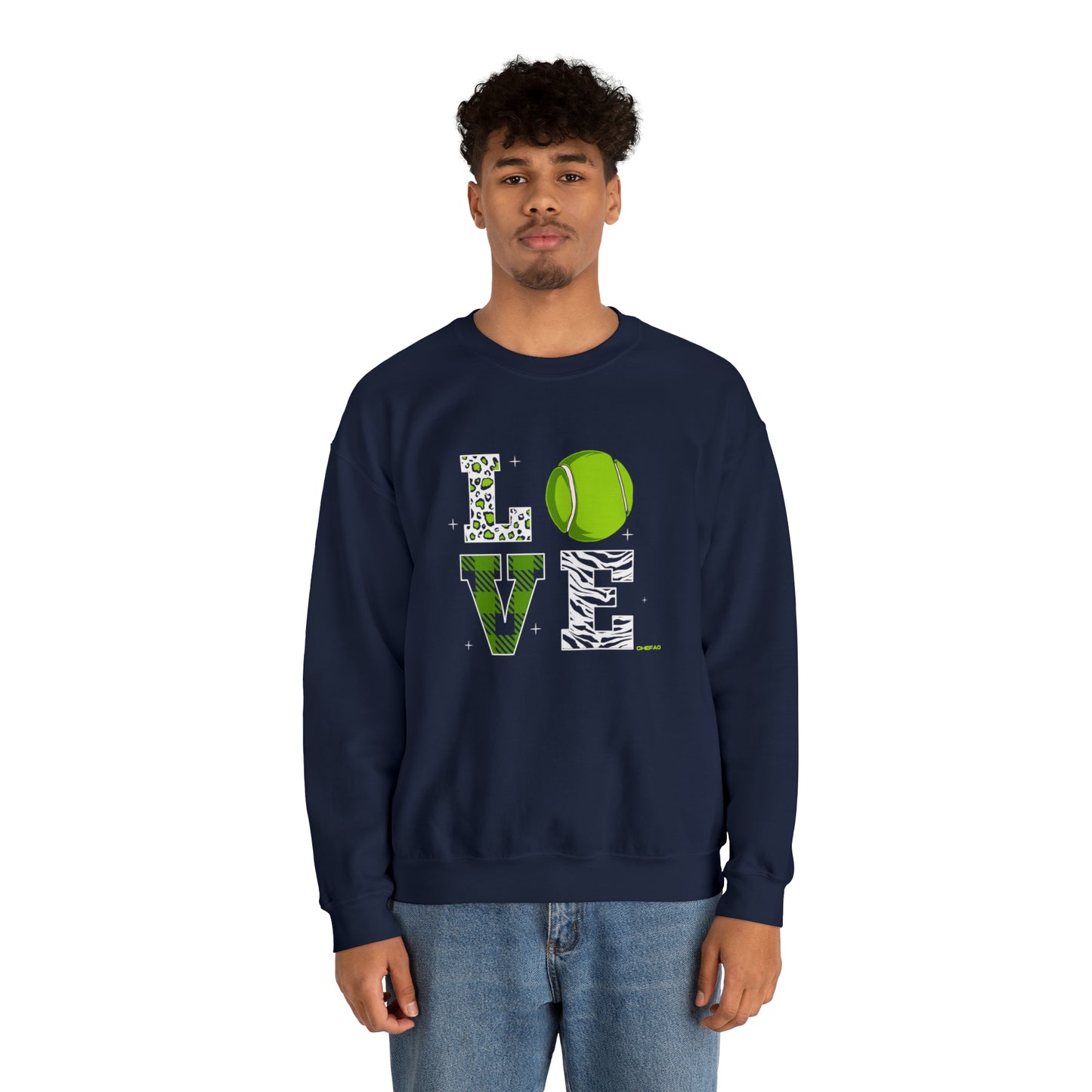 Chefao Love Tennis I, Unisex Heavy Blend Crewneck Sweatshirt