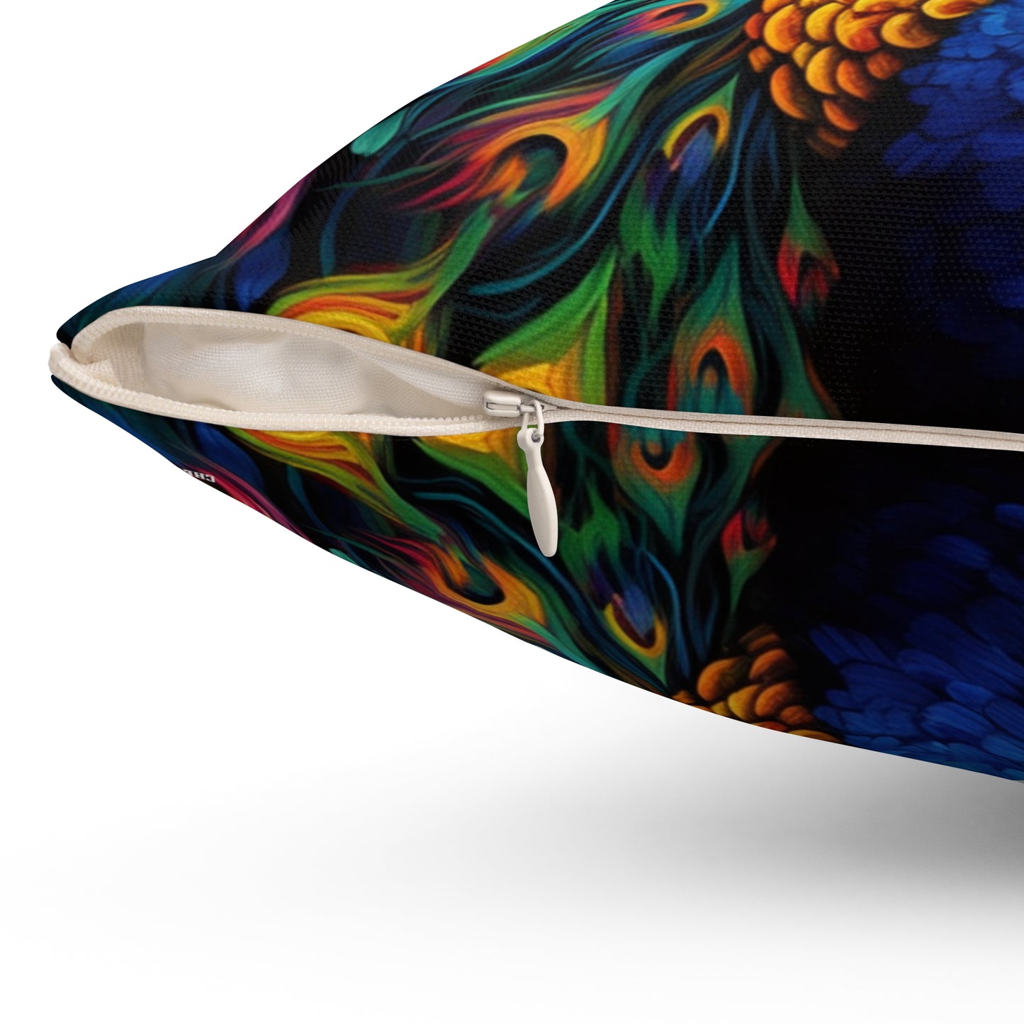 Peacock, Spun Polyester Square Pillow