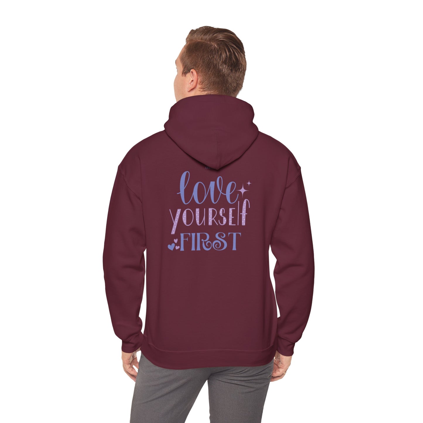 Love Yourself First I, Unisex Heavy Blend Hooded Sweatshirt