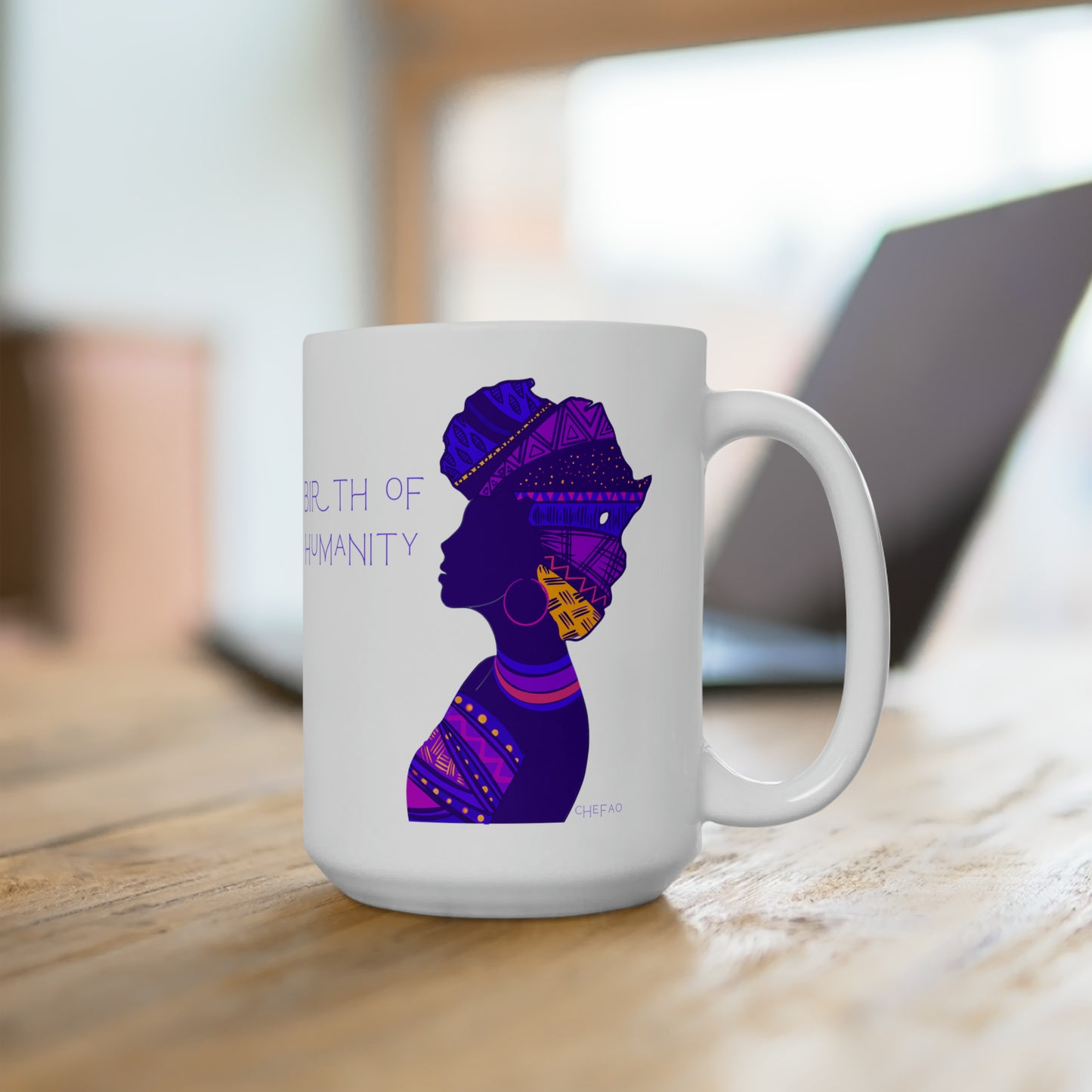 Birth of Humanity™ I (Purple), Ceramic Mug 15oz