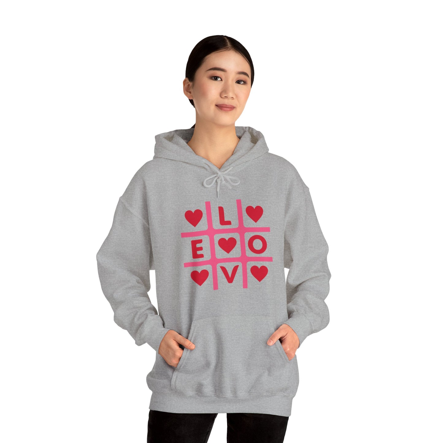 Chefao Love Tic Tac Toe I, Unisex Heavy Blend Hooded Sweatshirt