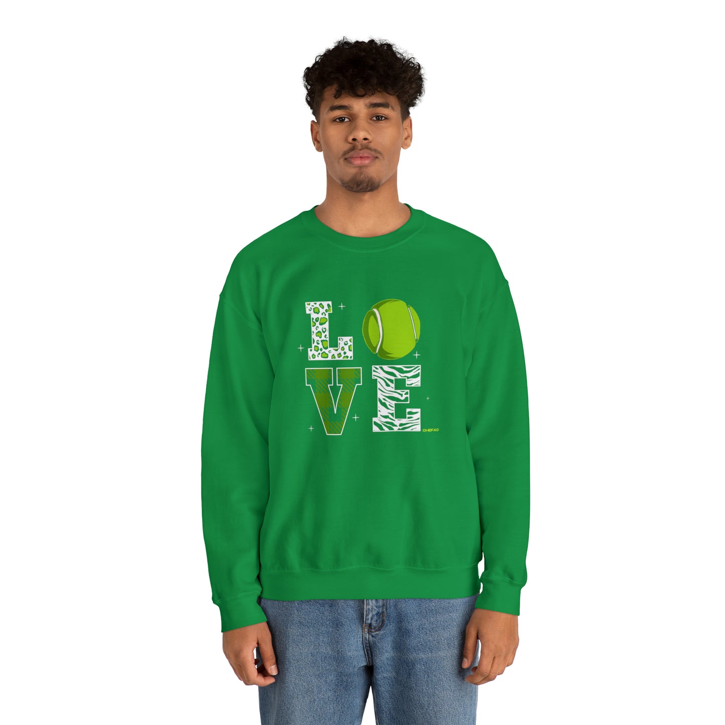 Chefao Love Tennis I, Unisex Heavy Blend Crewneck Sweatshirt