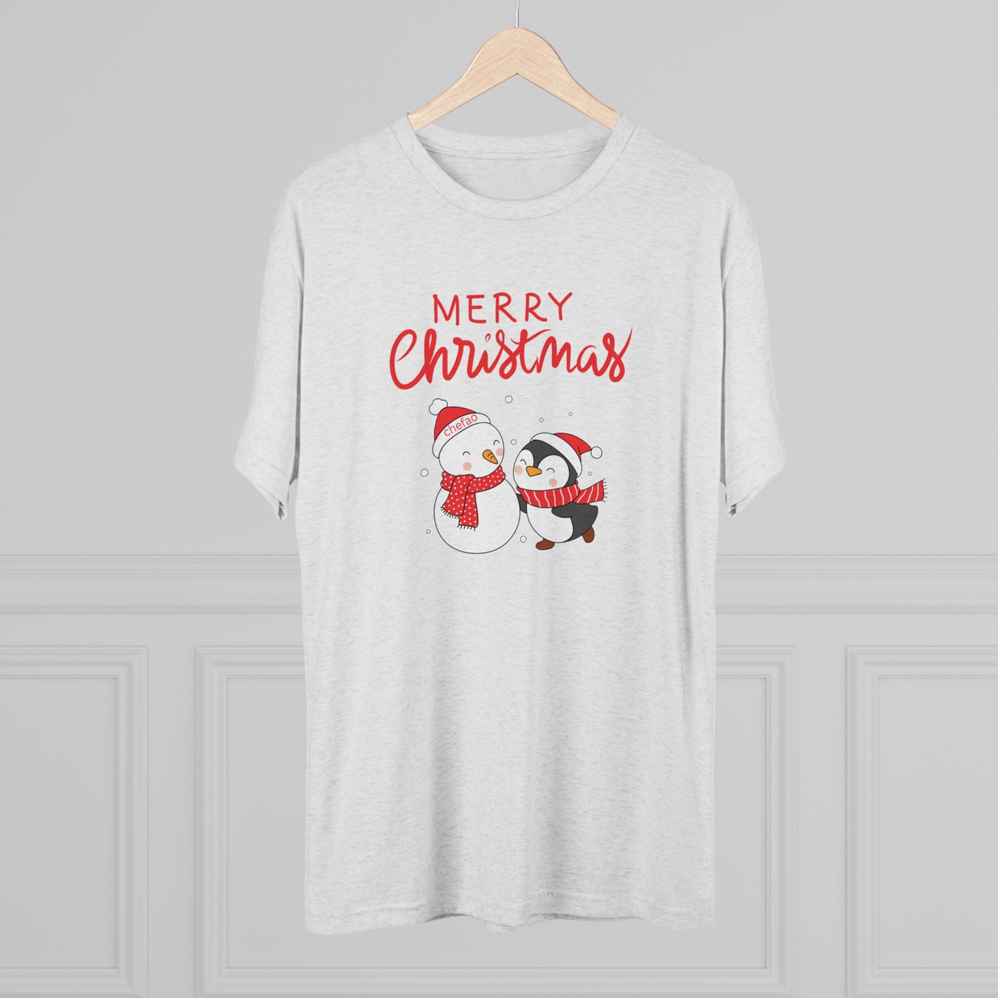 Merry Christmas I, Unisex Tri-Blend Crew Tee