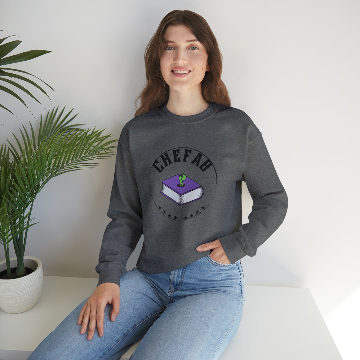 Chefao Bookworm I, Unisex Heavy Blend Crewneck Sweatshirt