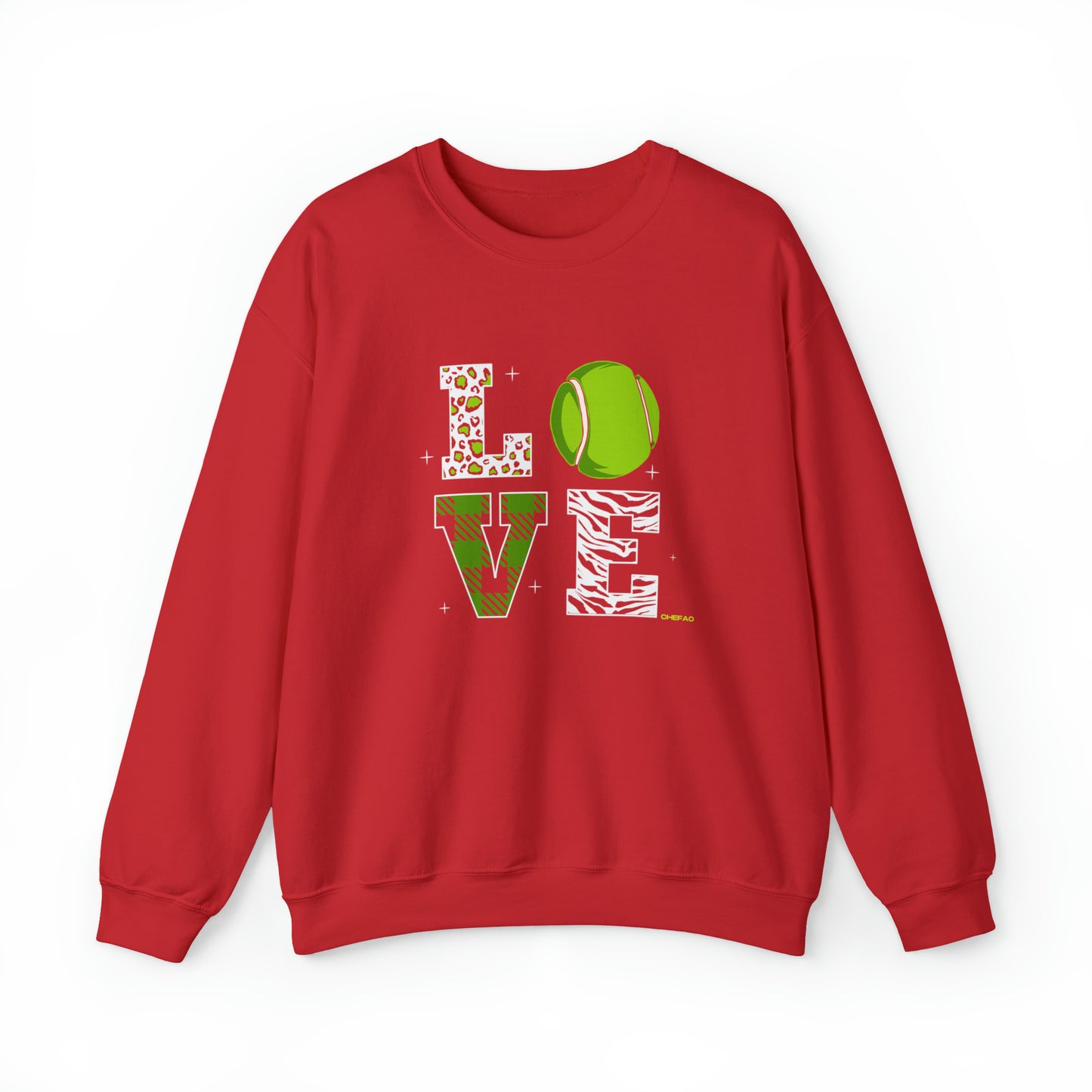 Chefao Love Tennis I, Unisex Heavy Blend Crewneck Sweatshirt