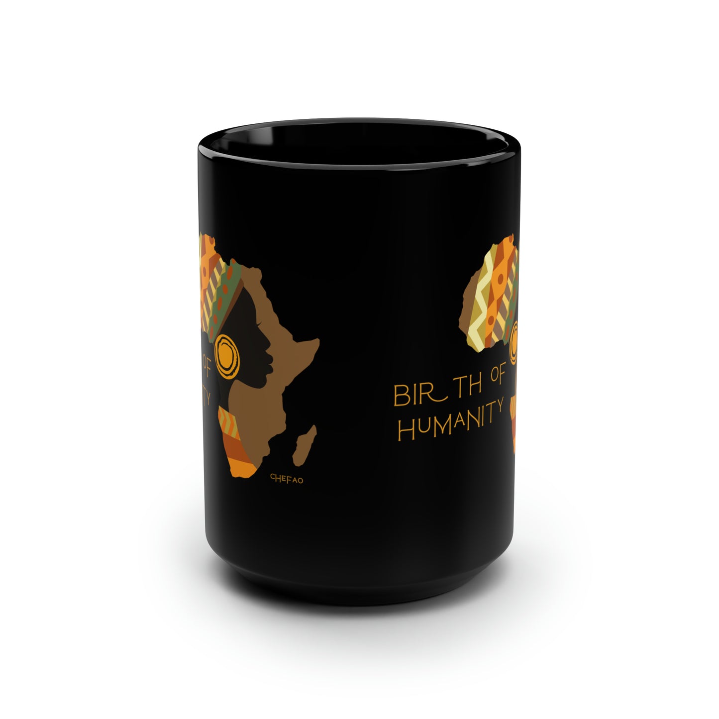 Birth of Humanity™ II, Black Mug, 15oz