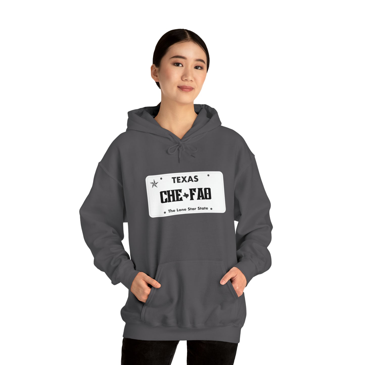 Chefao Texas License Plate I, Unisex Heavy Blend Hooded Sweatshirt