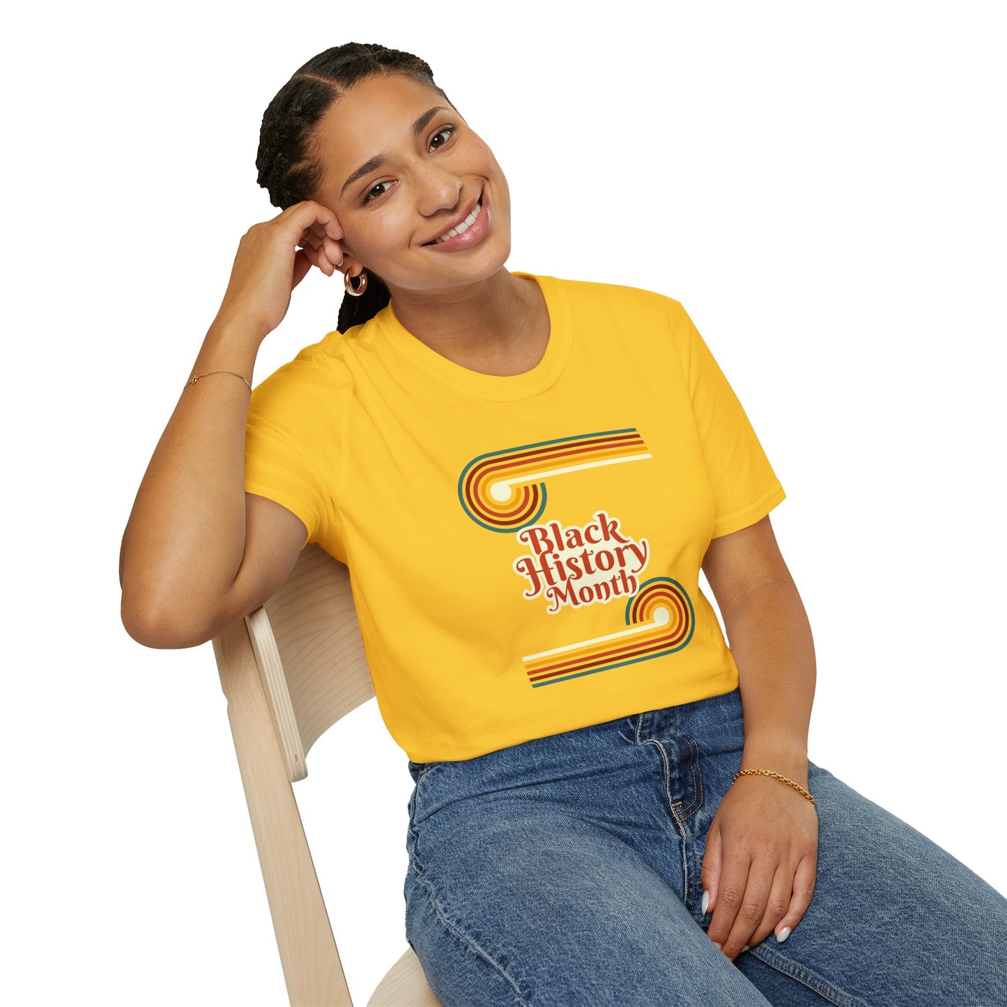 Chefao Retro Black History Month Emblem I, Unisex Softstyle T-Shirt