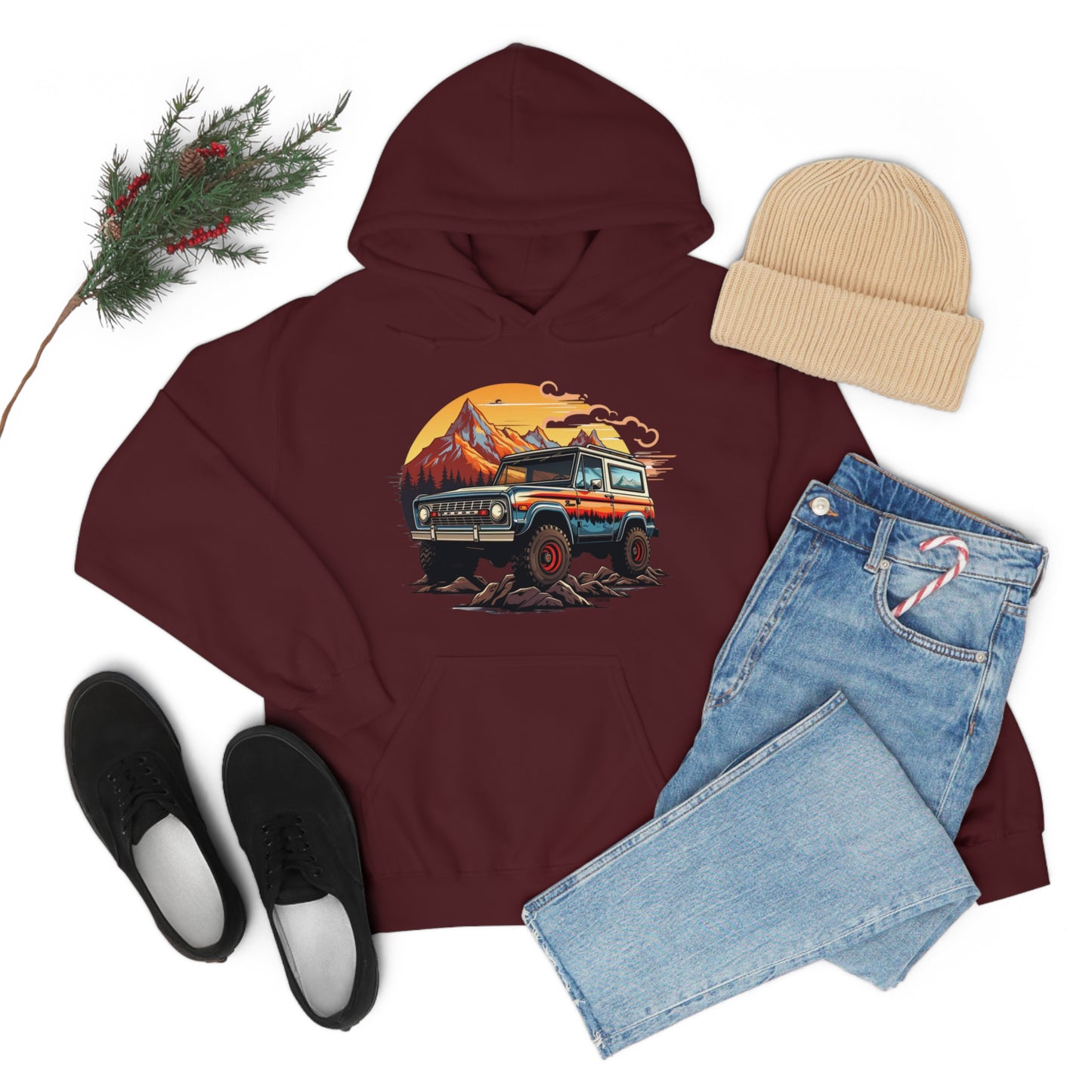 Retro, Rugged Charm, Unisex Heavy Blend Hooded Sweatshirt