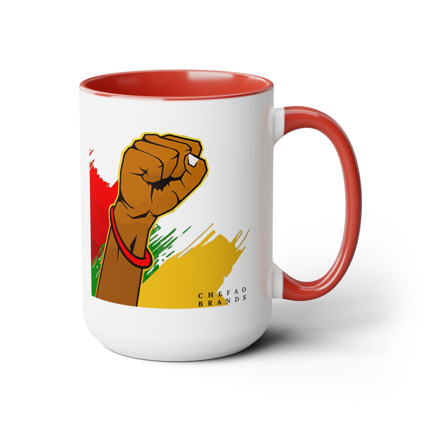 Chefao Celebrate Black History Month I, Two-Tone Coffee Mugs, 15oz