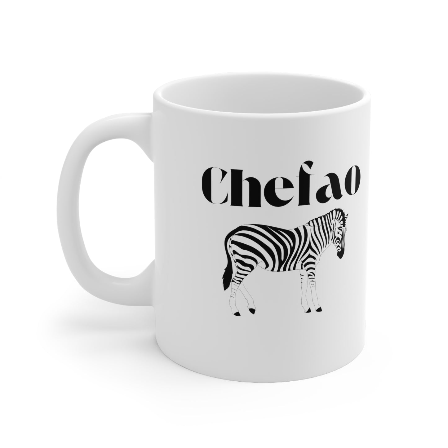 Chefao Zebra II, White Coffee Mug, 11oz