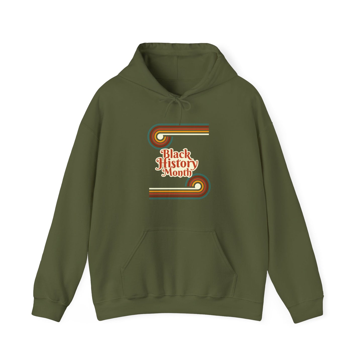 Chefao Retro Black History Month Emblem I, Unisex Heavy Blend Hooded Sweatshirt