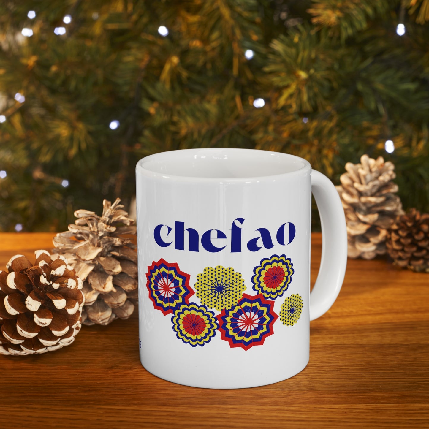 Chefao Paper Fans I, White Coffee Mug, 11oz