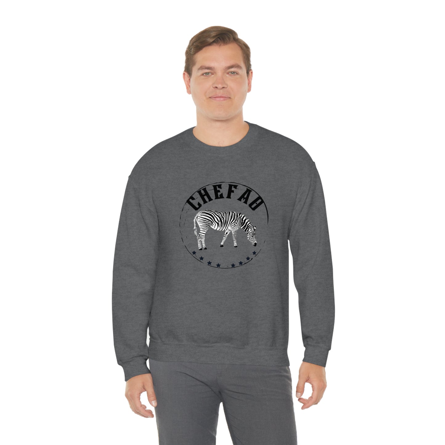 Chefao Zebra I, Unisex Heavy Blend Crewneck Sweatshirt