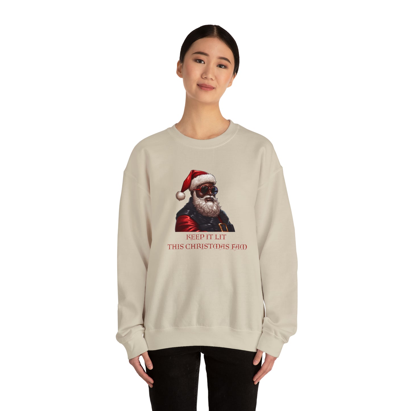 Keep It Lit This Christmas Fam, Unisex Heavy Blend Crewneck Sweatshirt