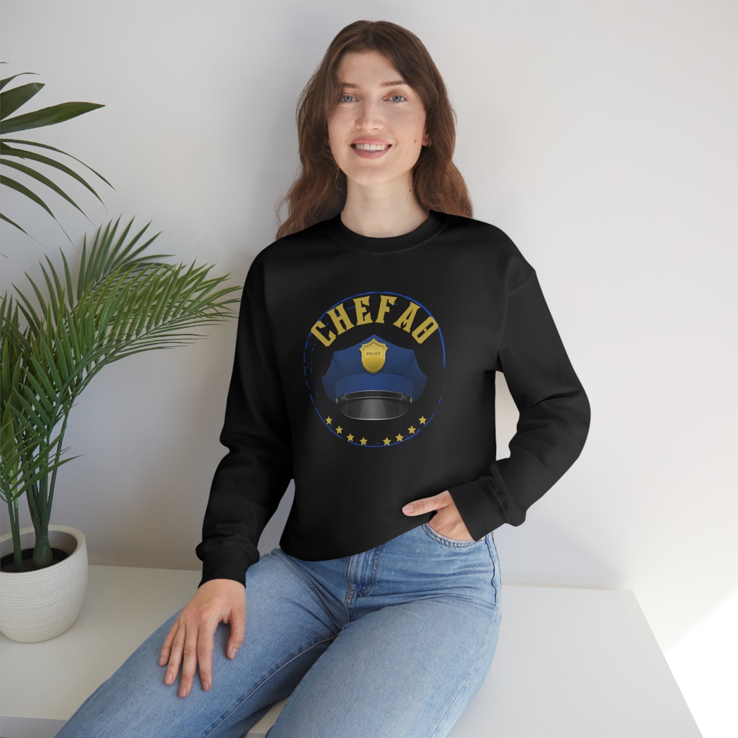 Chefao Police III, Unisex Heavy Blend Crewneck Sweatshirt