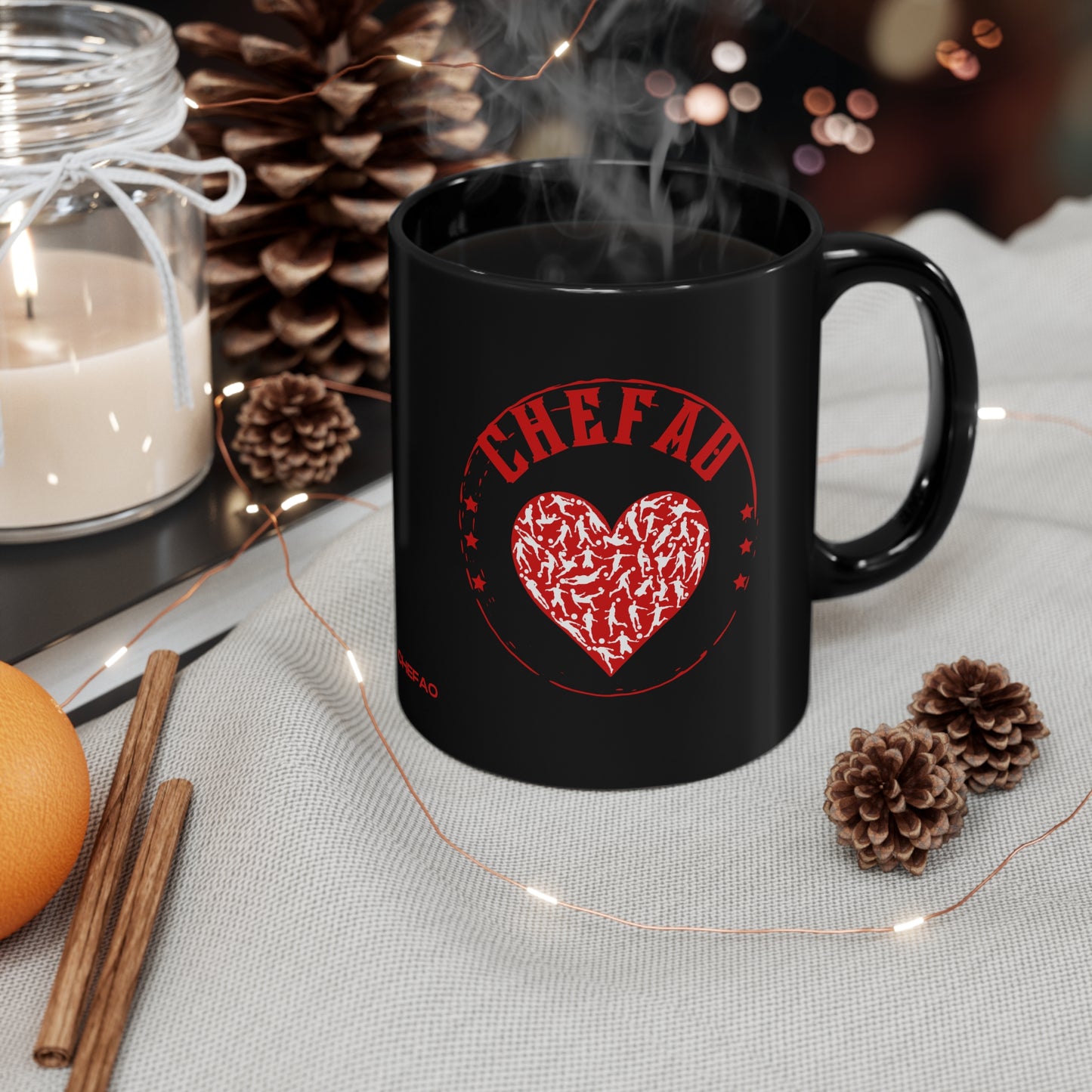 Chefao Soccer VI, Black Coffee Mug, 11oz