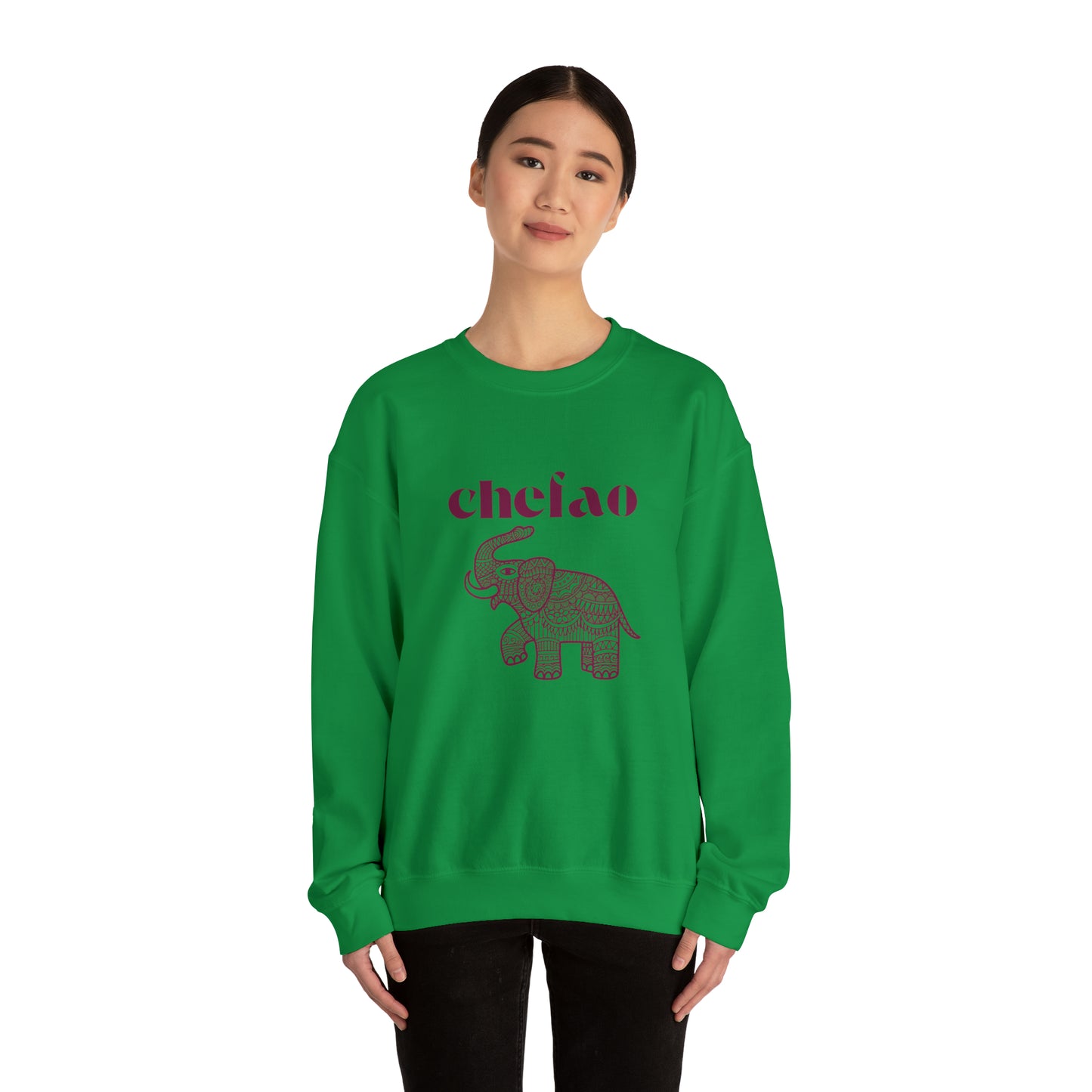 Chefao Elephant III, Unisex Heavy Blend Crewneck Sweatshirt