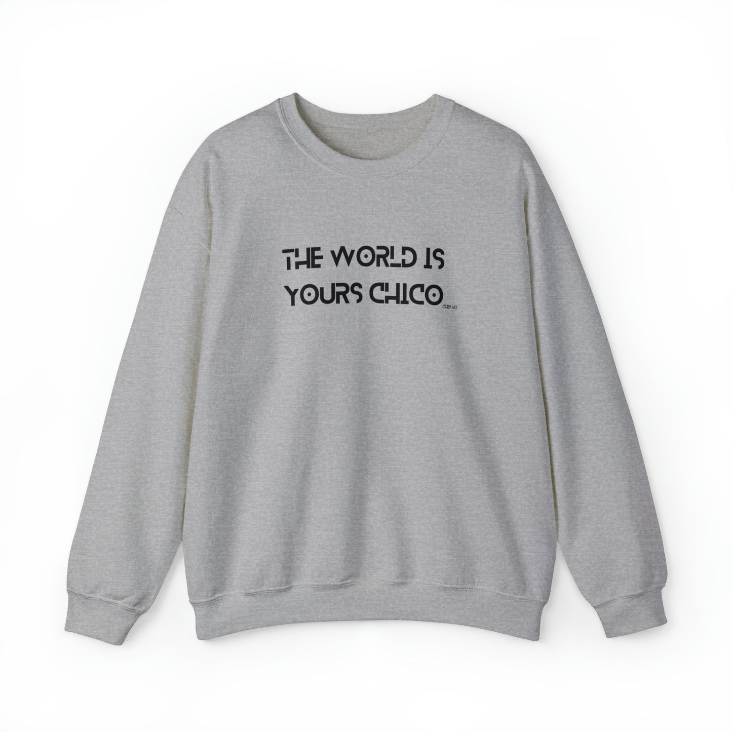 The World is Yours Chico, Unisex Heavy Blend Crewneck Sweatshirt