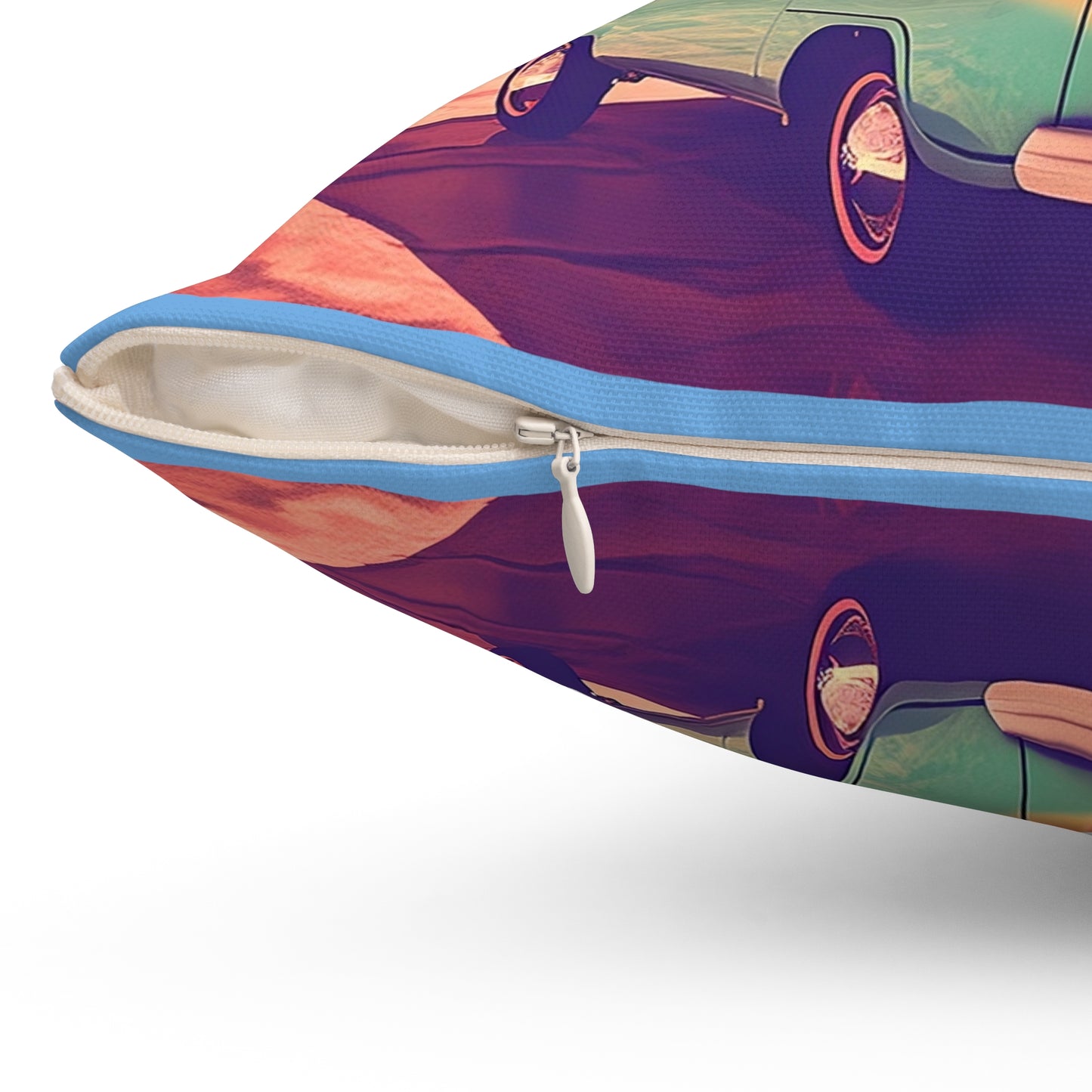 Retro Summer in Miami, Spun Polyester Square Pillow