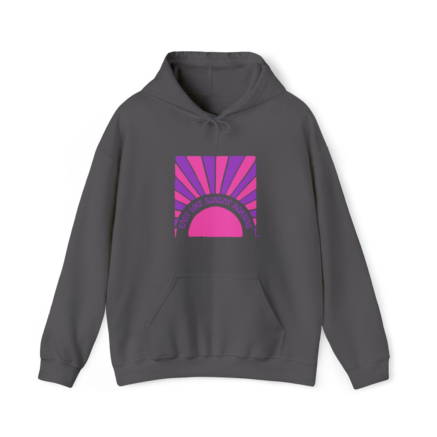 Easy Like Sunday Morning Pink & Purple, Unisex Heavy Blend Hooded Sweatshirt