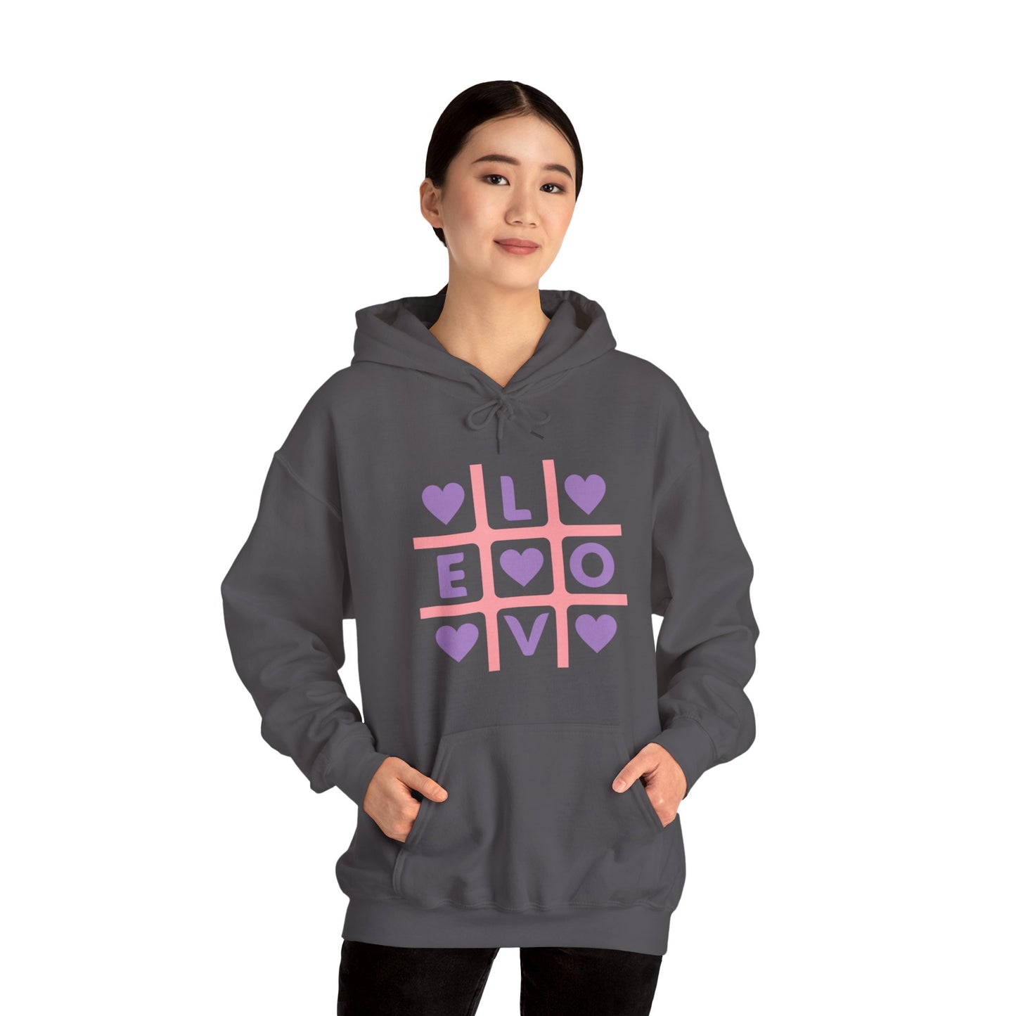 Chefao Love Tic Tac Toe I, Unisex Heavy Blend Hooded Sweatshirt
