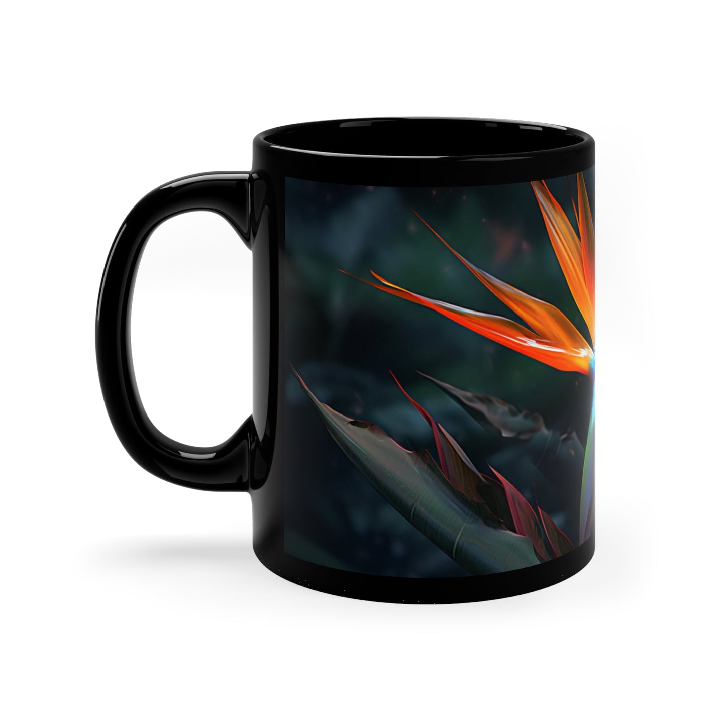 Bird of Paradise, 11oz Black Coffee Mug