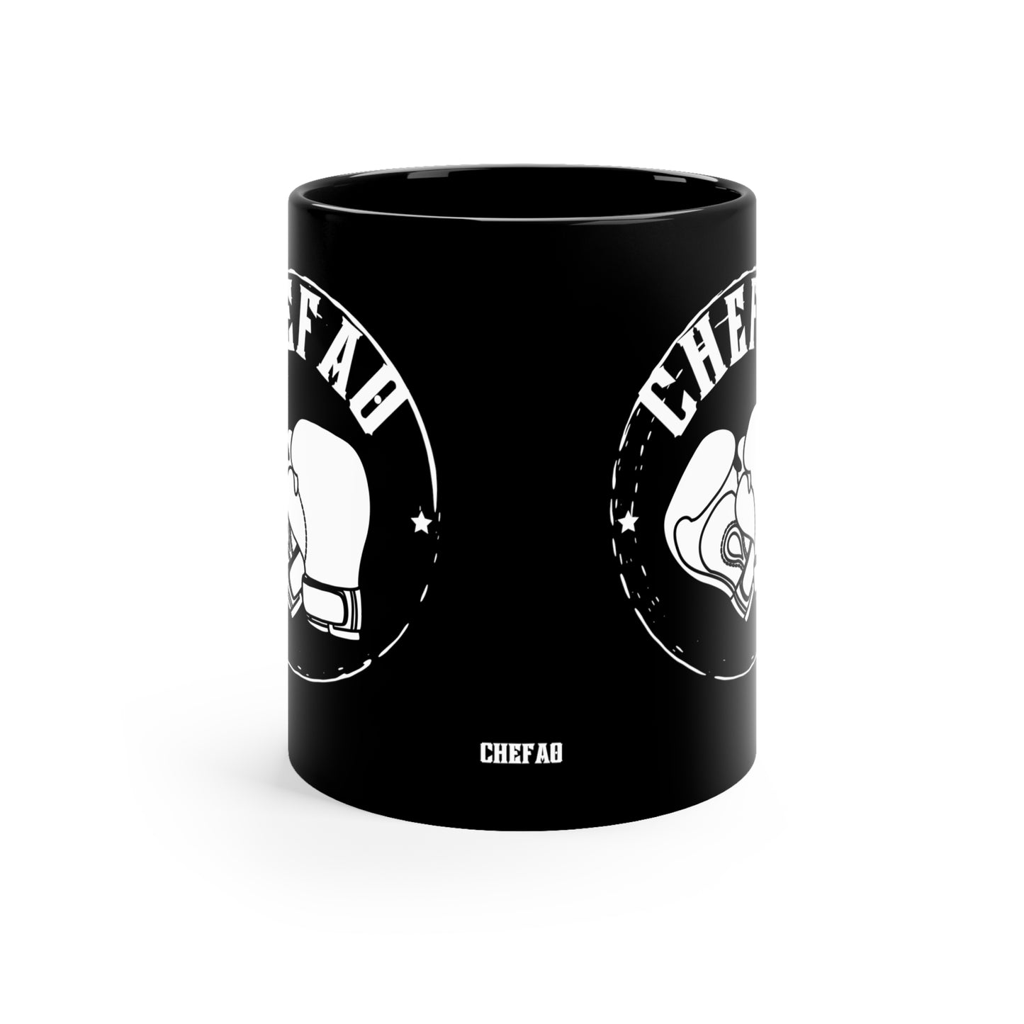 Chefao Boxing I, Black Coffee Mug, 11oz