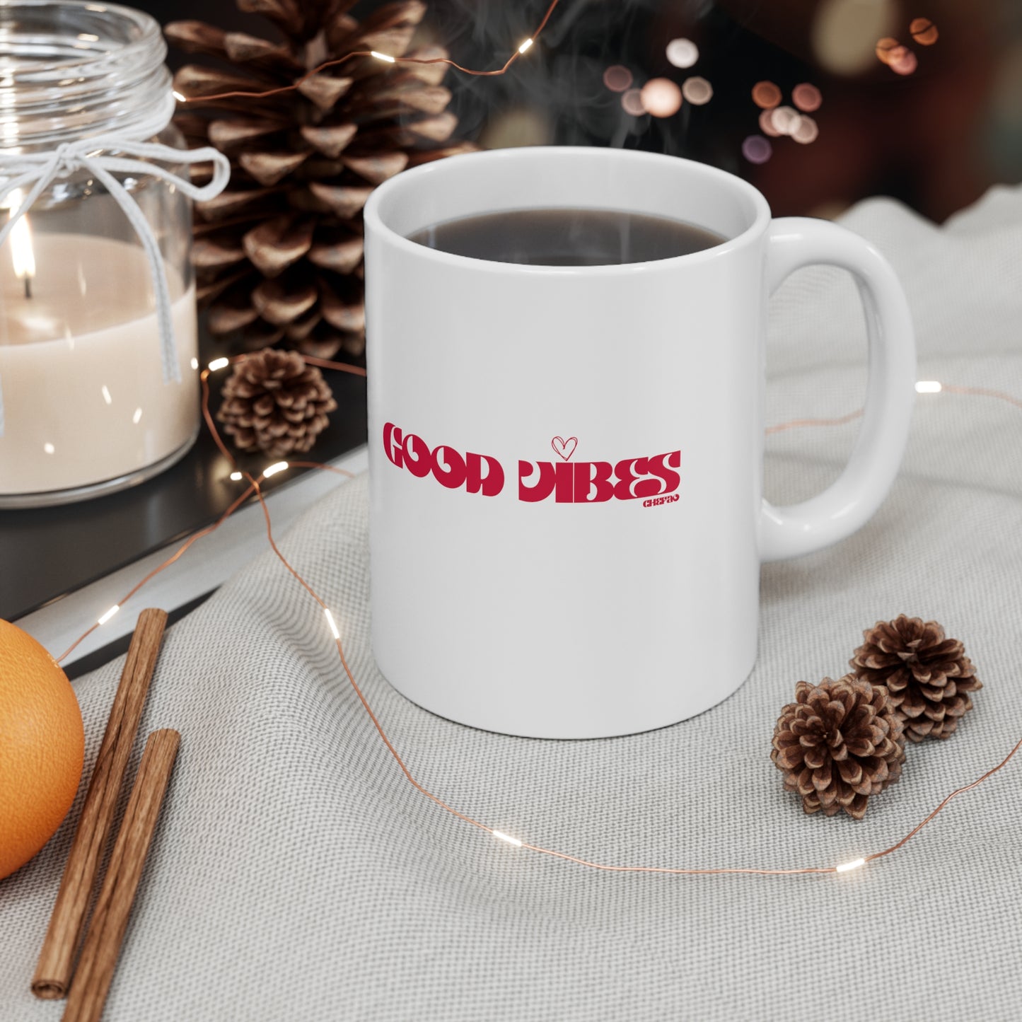 Good Vibes I, White Coffee Mug, 11oz
