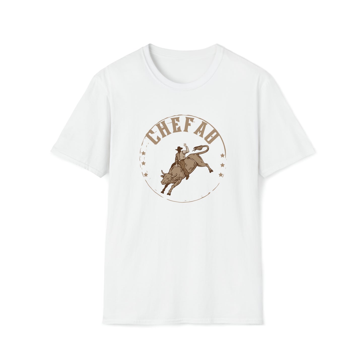 Chefao Bull Riding I, Unisex Softstyle T-Shirt
