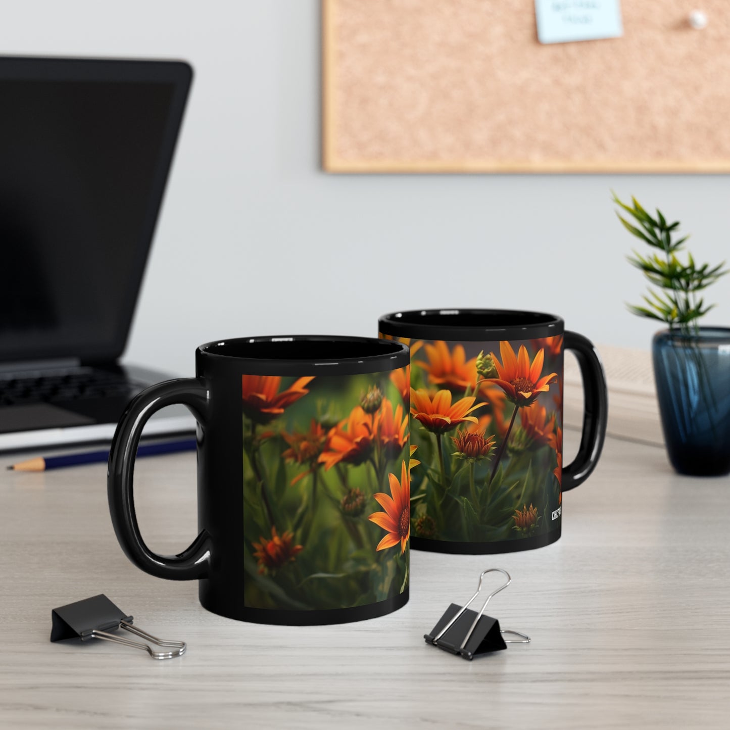 Gazania II, 11oz Black Coffee Mug
