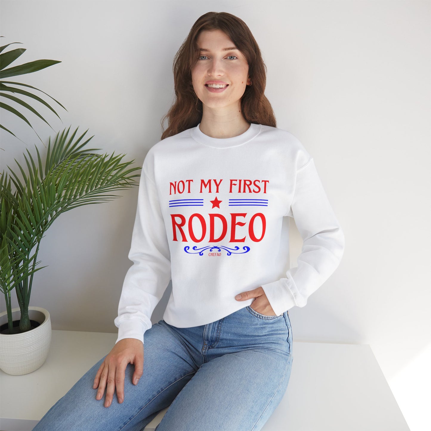 Not My First Rodeo, Unisex Heavy Blend Crewneck Sweatshirt