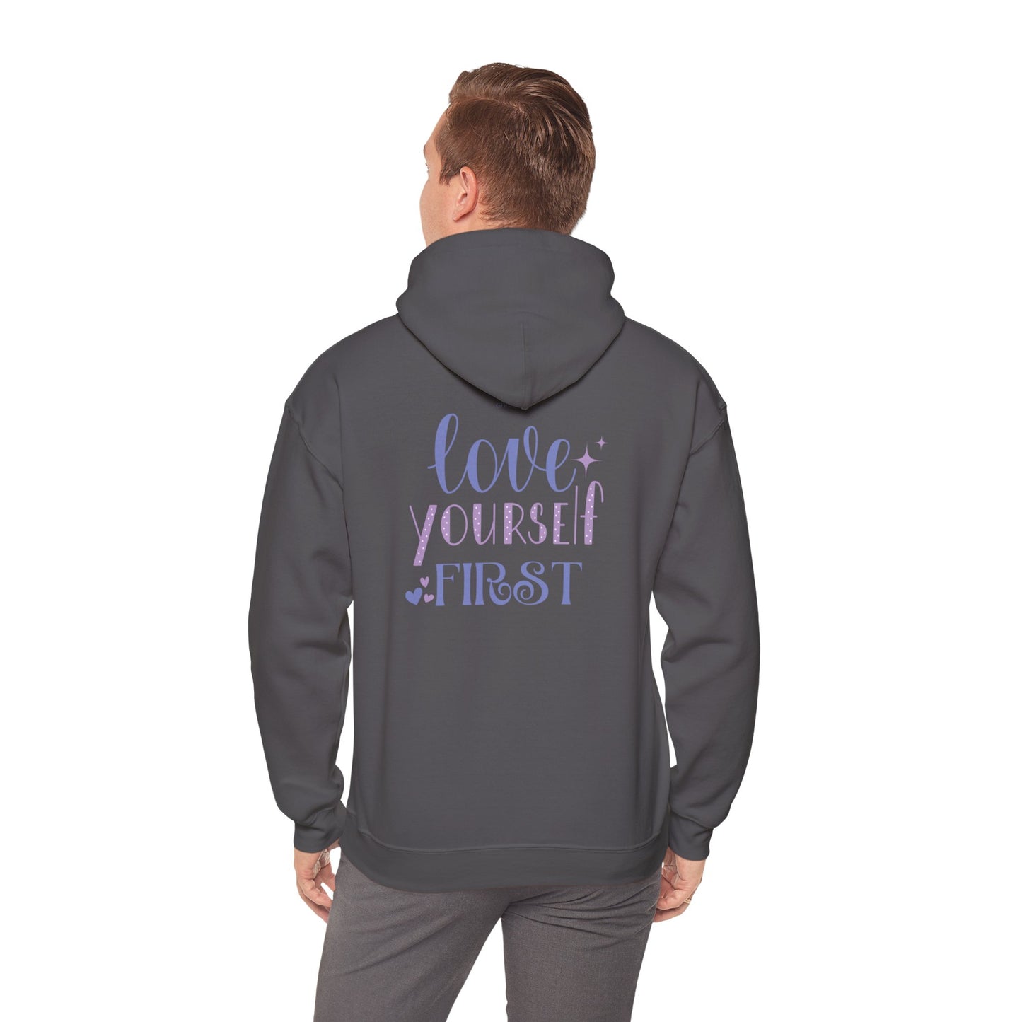 Love Yourself First I, Unisex Heavy Blend Hooded Sweatshirt