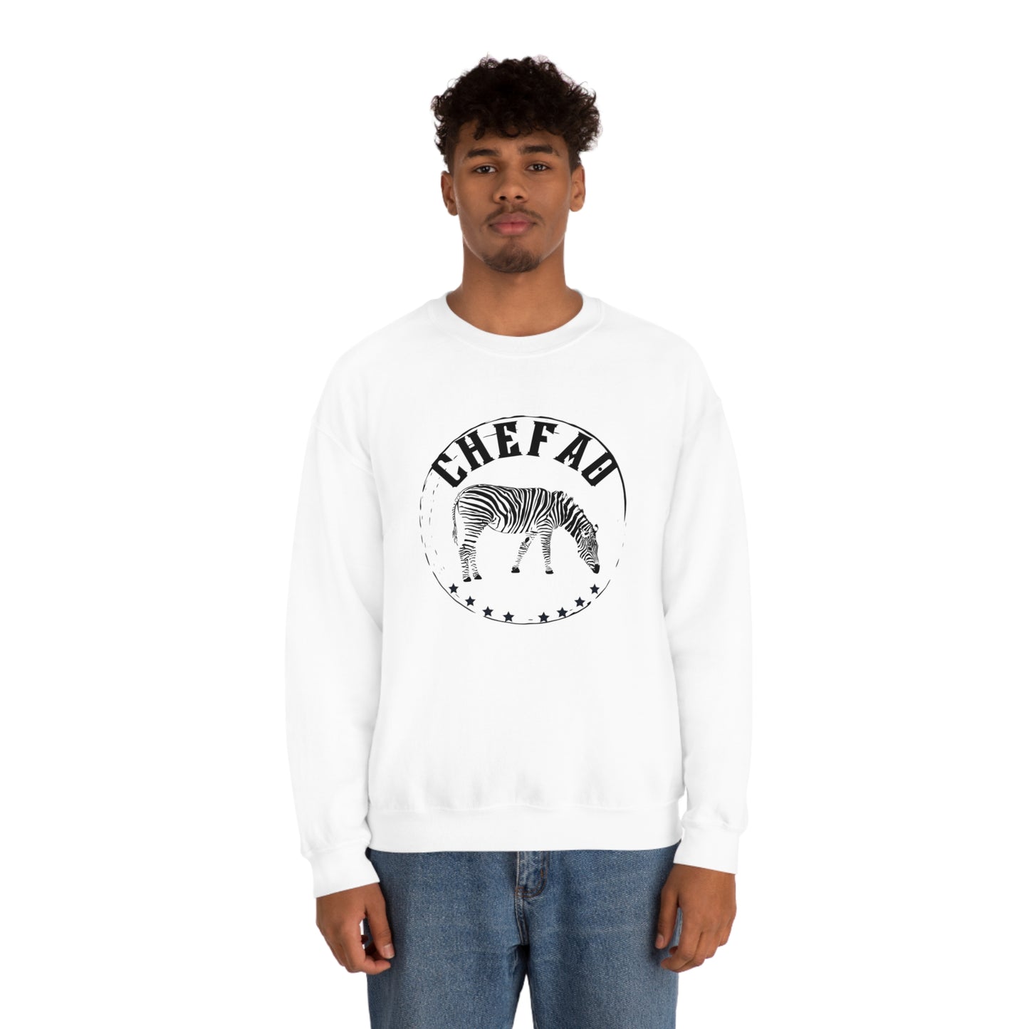 Chefao Zebra I, Unisex Heavy Blend Crewneck Sweatshirt