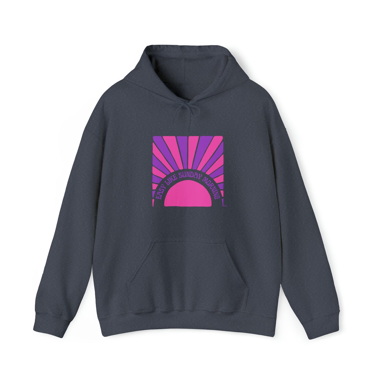 Easy Like Sunday Morning Pink & Purple, Unisex Heavy Blend Hooded Sweatshirt