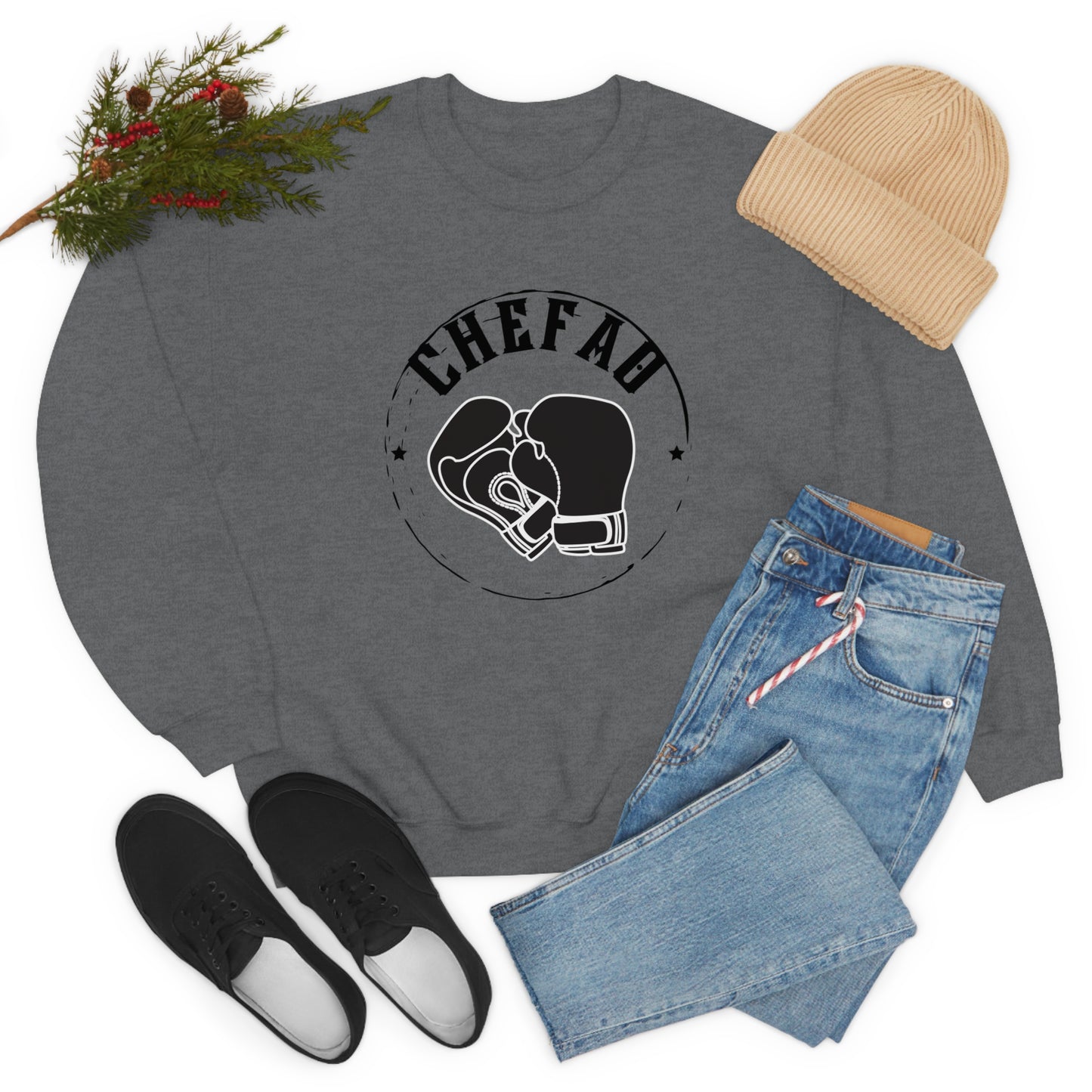 Chefao Boxing I, Unisex Heavy Blend Crewneck Sweatshirt