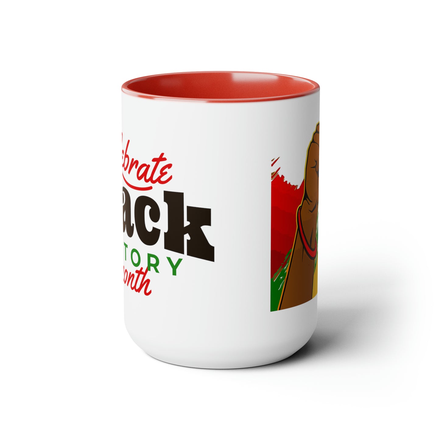 Chefao Celebrate Black History Month I, Two-Tone Coffee Mugs, 15oz