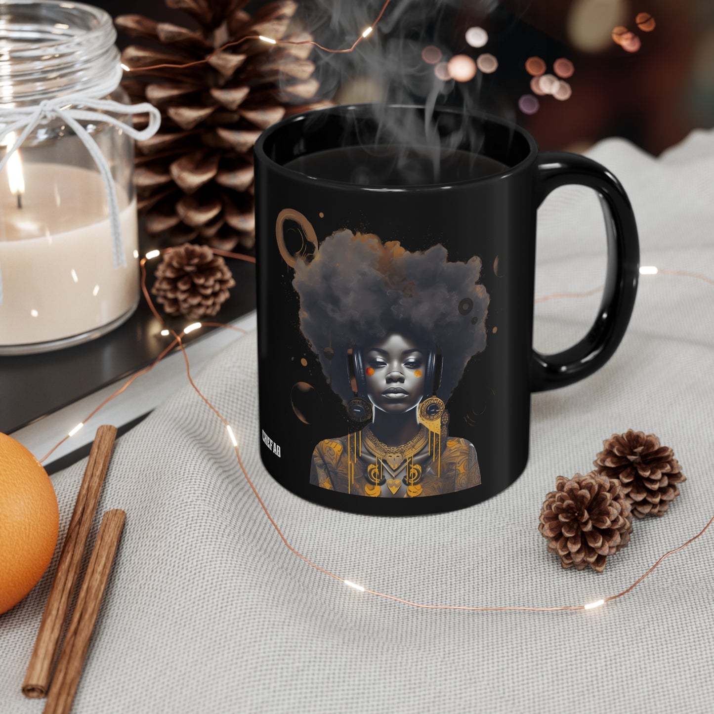 Golden Girl, 11oz Black Coffee Mug