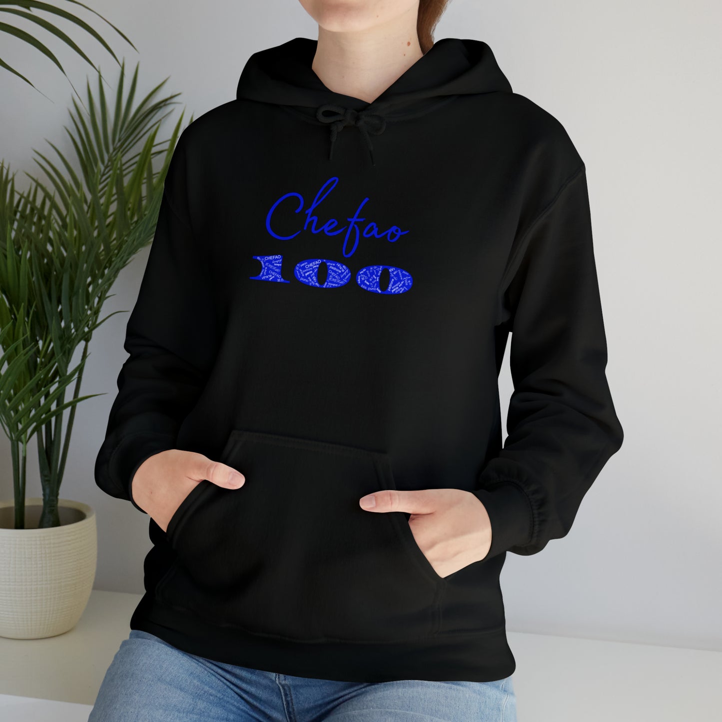 Chefao 100 I Blue, Unisex Heavy Blend™ Hooded Sweatshirt