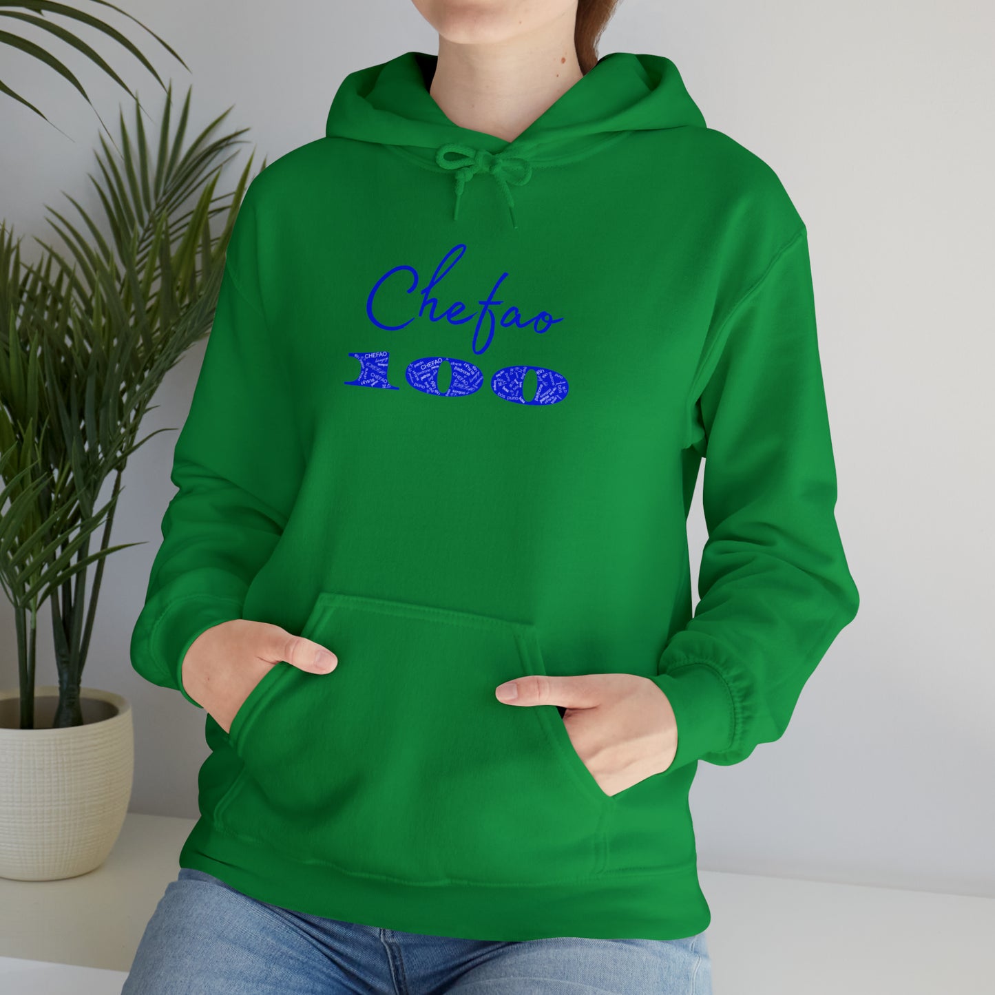 Chefao 100 I Blue, Unisex Heavy Blend™ Hooded Sweatshirt