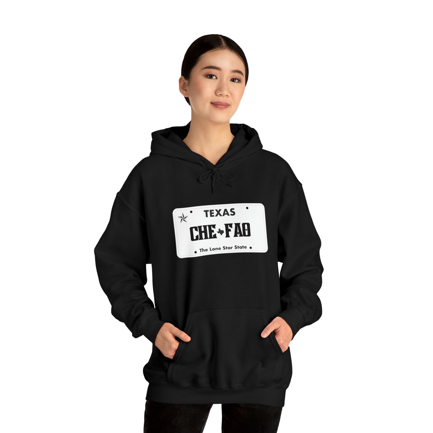 Chefao Texas License Plate I, Unisex Heavy Blend Hooded Sweatshirt