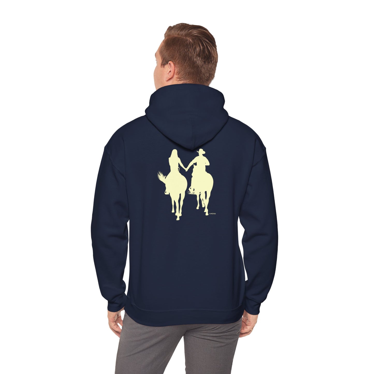 Chefao Cowboy and Cowgirl I, Unisex Heavy Blend Hooded Sweatshirt