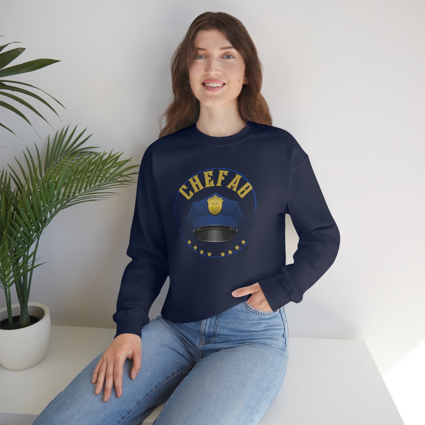 Chefao Police III, Unisex Heavy Blend Crewneck Sweatshirt