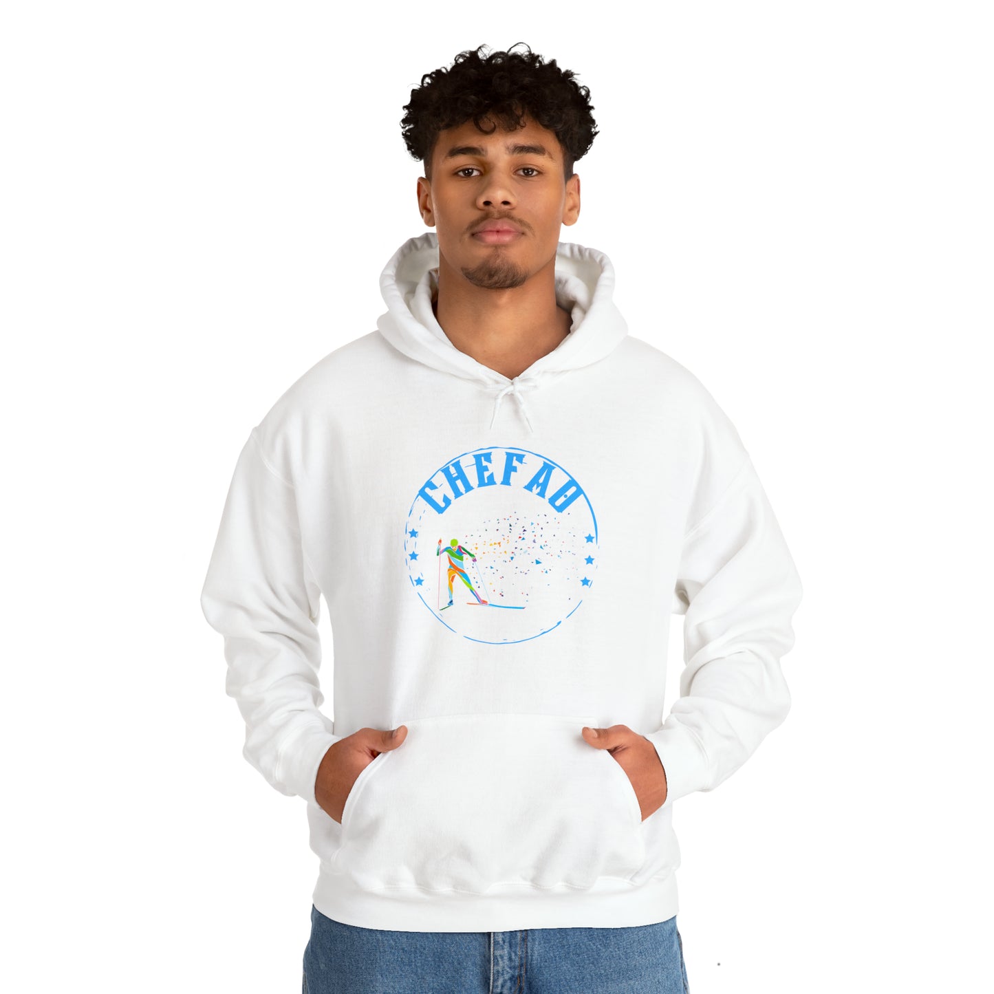 Chefao Cross Country Skiing II, Unisex Heavy Blend Hooded Sweatshirt