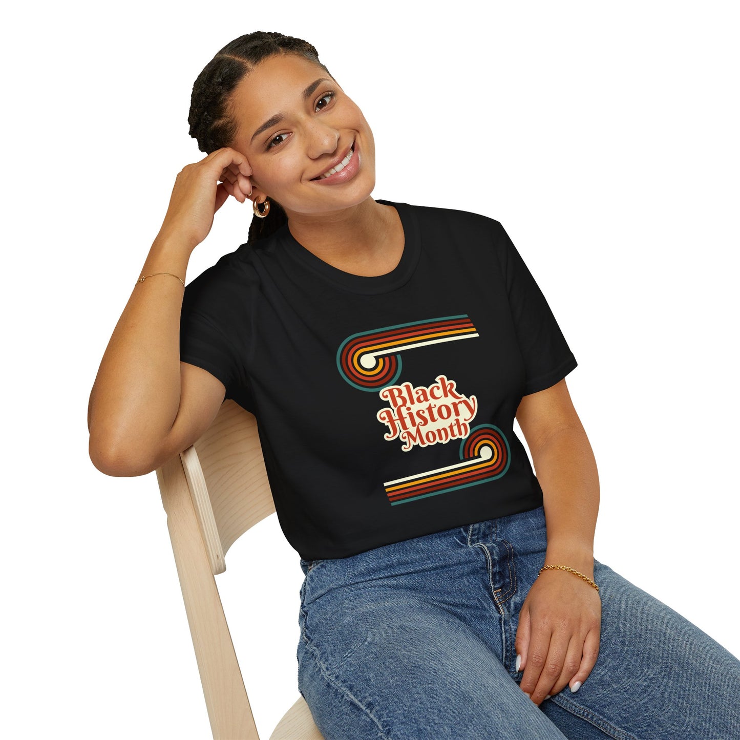 Chefao Retro Black History Month Emblem I, Unisex Softstyle T-Shirt